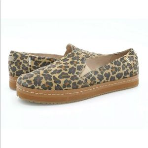 Toms Leopard Suede Casual Flat Loafer Slip On Shoe